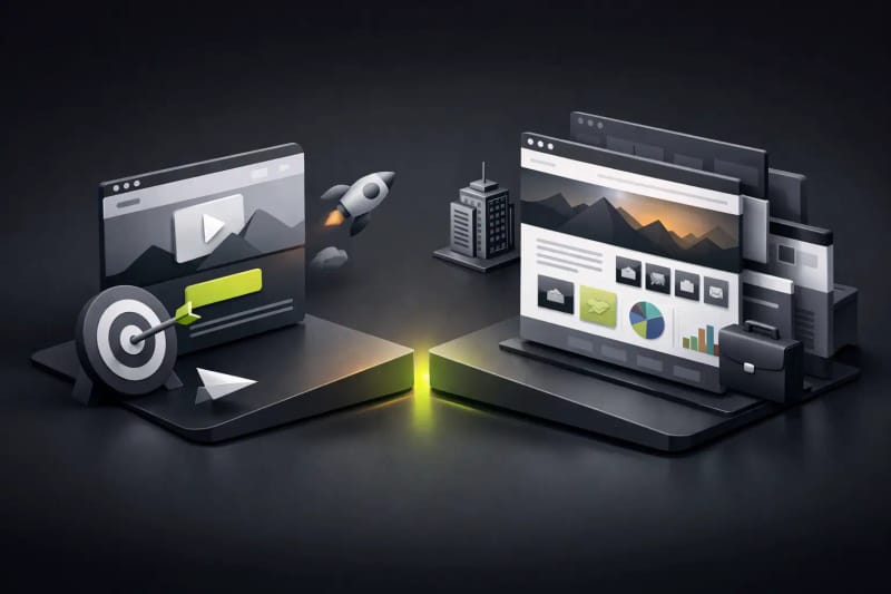 Article cover: Landing page vs corporate website: which one to choose
