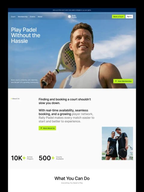 Rally Padel — web Flow™