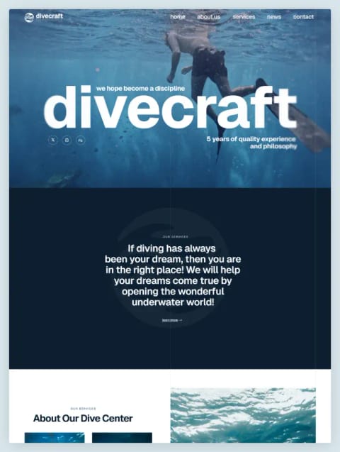 Divecraft — web Flow™